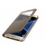 Husa S-View Cover pentru Samsung Galaxy S7 Edge, Gold